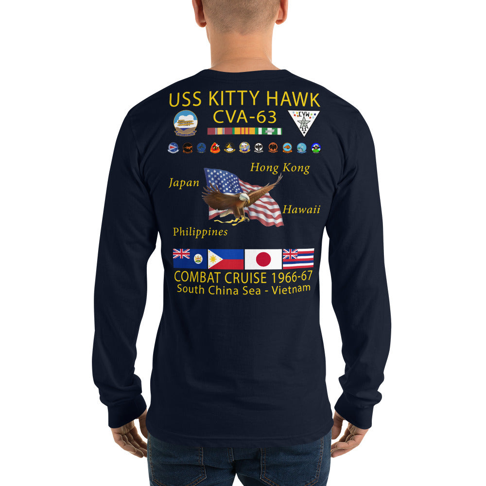 USS Kitty Hawk (CVA-63) 1966-67 Long Sleeve Cruise Shirt