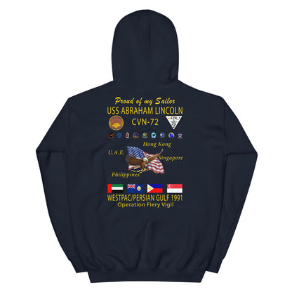 USS Abraham Lincoln (CVN-72) 1991 Cruise Hoodie - FAMILY