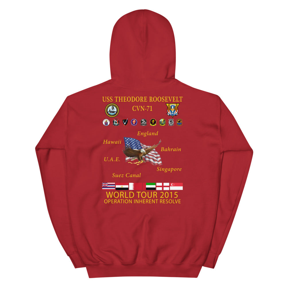 USS Theodore Roosevelt (CVN-71) 2015 Cruise Hoodie