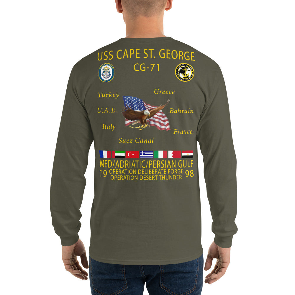 USS Cape St George (CG-71) 1998 Long Sleeve Cruise Shirt