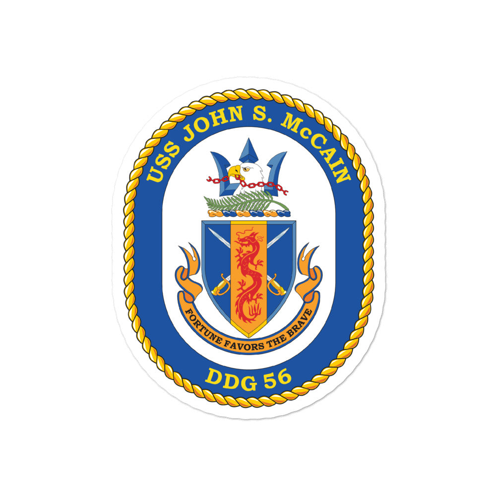 Fortune Favors The Brave DDG-56 USS John S. McCain T-Shirt Fortune Favors The Brave DDG-56 USS John S. McCain T-Shirt