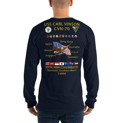 USS Carl Vinson (CVN-70) 1994 Long Sleeve Cruise Shirt