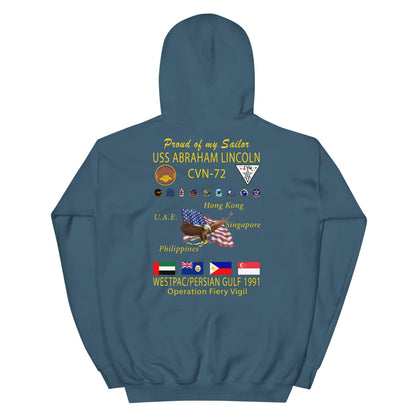 USS Abraham Lincoln (CVN-72) 1991 Cruise Hoodie - FAMILY