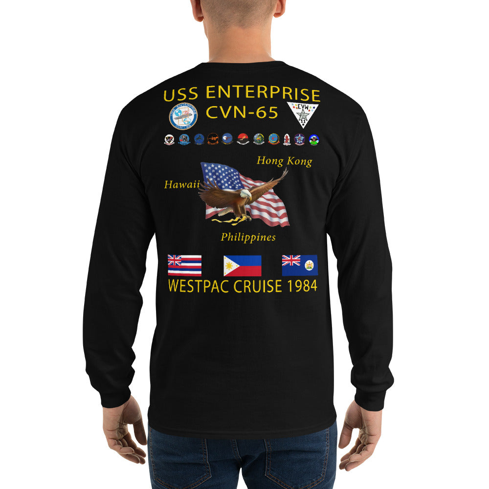 USS Enterprise (CVN-65) 1984 Long Sleeve Cruise Shirt