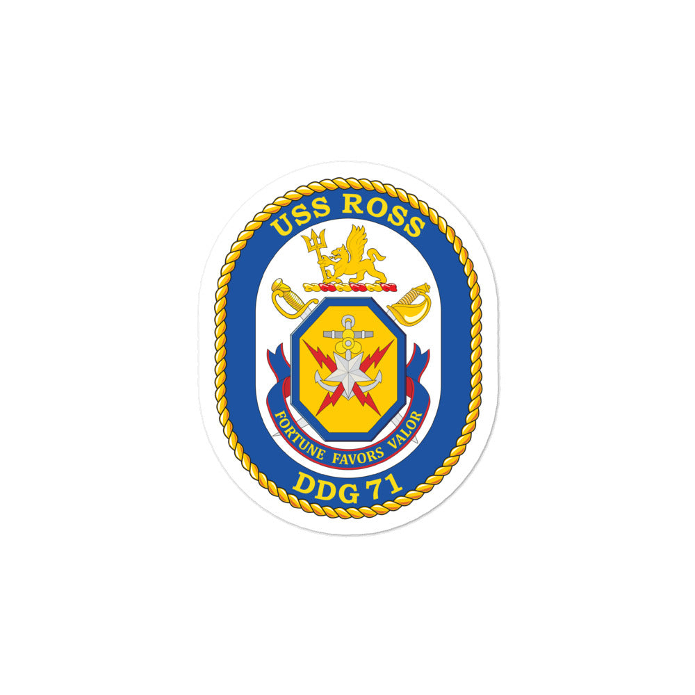 USS Ross (DDG-71) Ship's Crest Vinyl Sticker