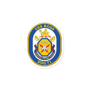 USS Ross (DDG-71) Ship's Crest Vinyl Sticker