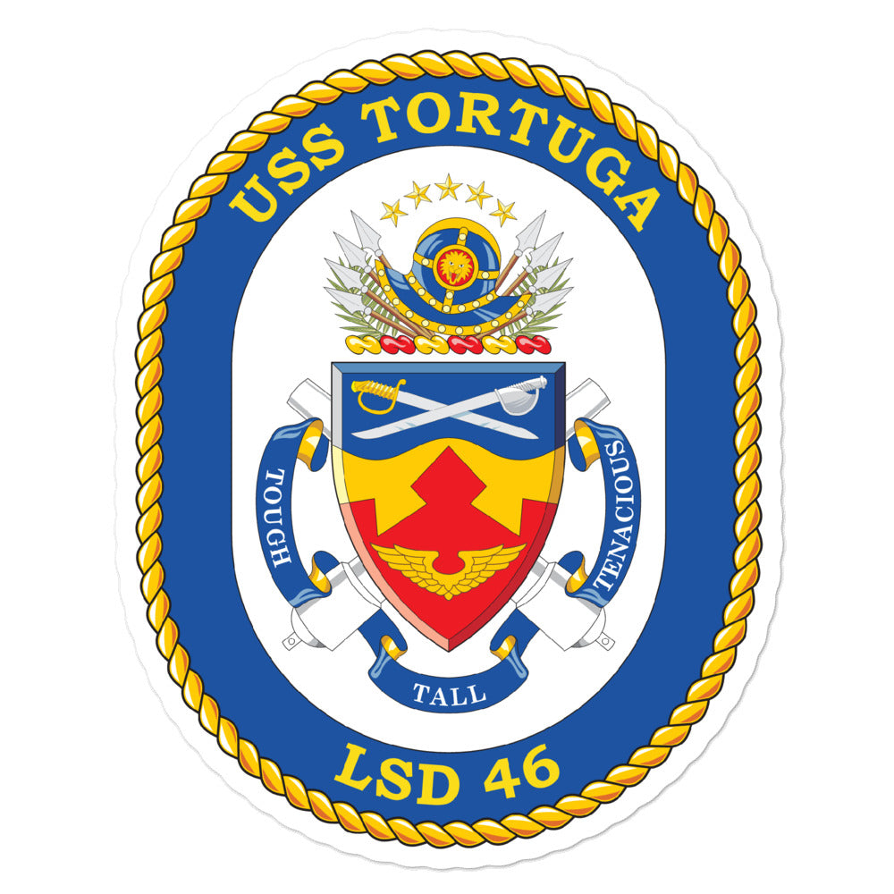 USS Tortuga (LSD-46) Ship's Crest Vinyl Sticker