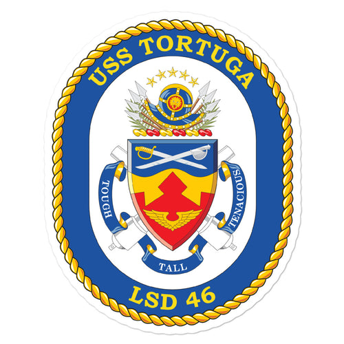 USS Tortuga (LSD-46) Ship's Crest Vinyl Sticker