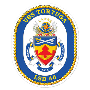 USS Tortuga (LSD-46) Ship's Crest Vinyl Sticker