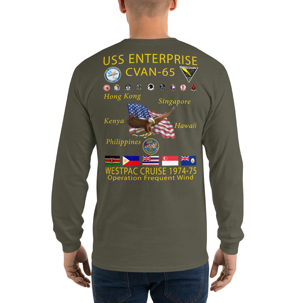 USS Enterprise (CVAN-65) 1974-75 Long Sleeve Cruise Shirt