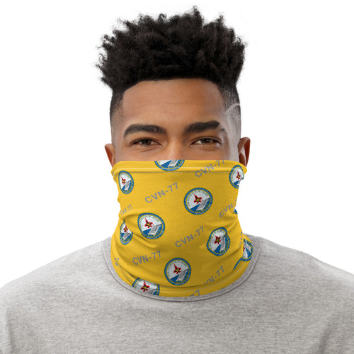 USS George H.W. Bush (CVN-77) w/ hull number Neck Gaiter - Gold