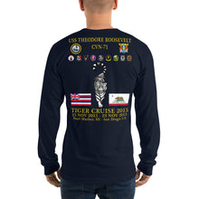 Load image into Gallery viewer, USS Theodore Roosevelt (CVN-71) 2015 Tiger Long Sleeve Cruise Shirt