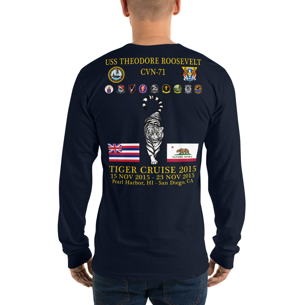 USS Theodore Roosevelt (CVN-71) 2015 Tiger Long Sleeve Cruise Shirt