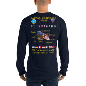 USS Dwight D. Eisenhower (CVN-69) 1990 Long Sleeve Cruise Shirt