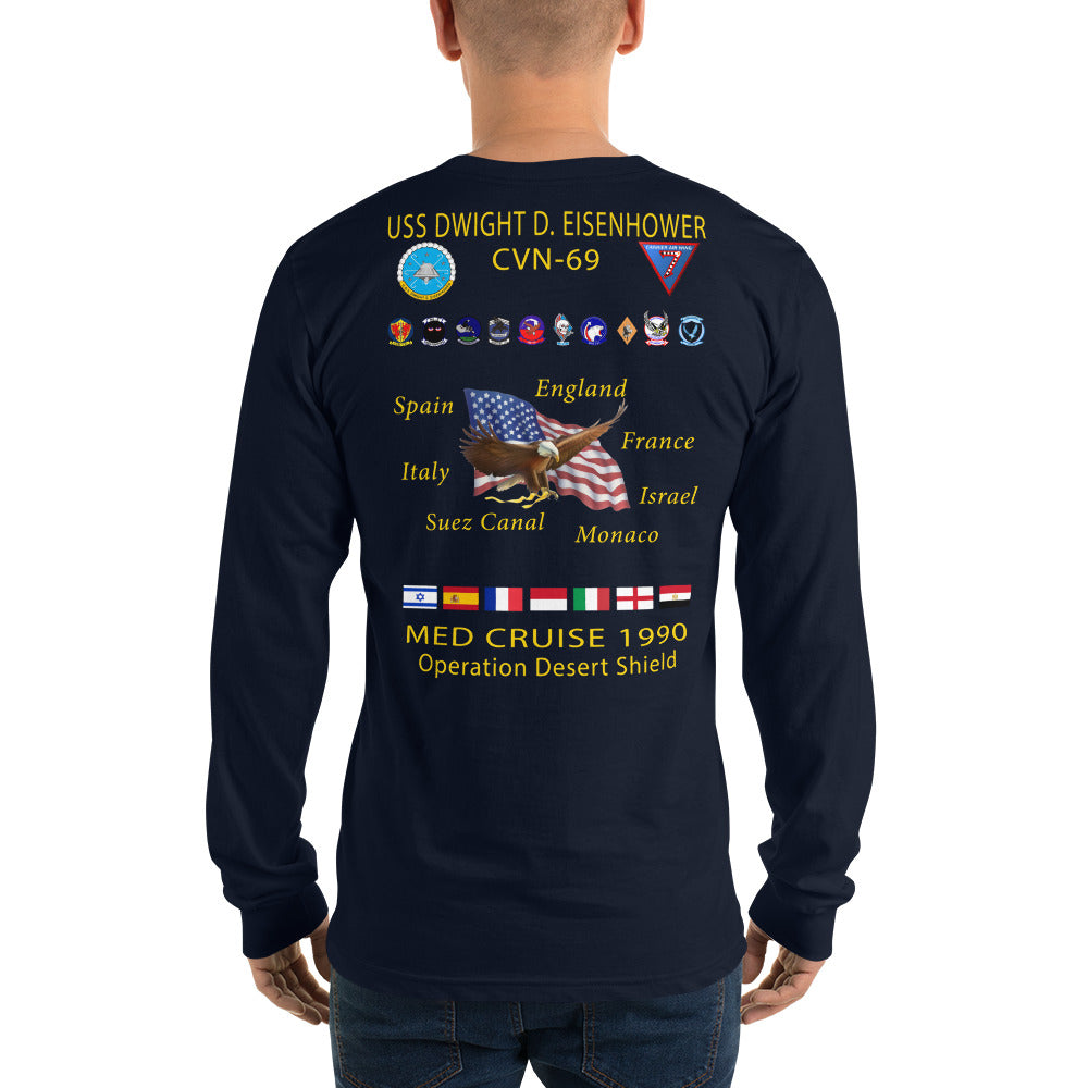 USS Dwight D. Eisenhower (CVN-69) 1990 Long Sleeve Cruise Shirt