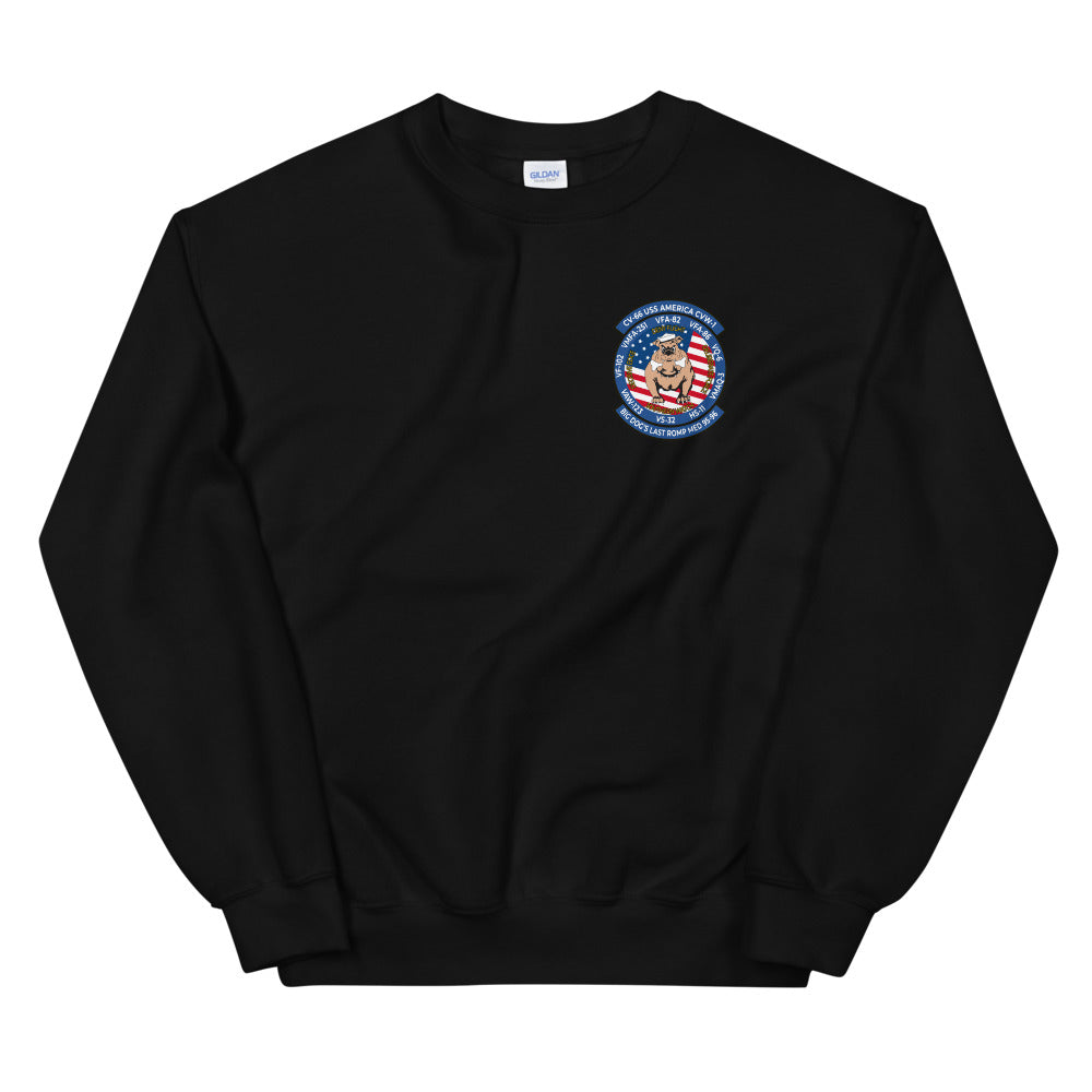 USS America (CV-66) Big Dog's Last Romp 1995-96 Sweatshirt