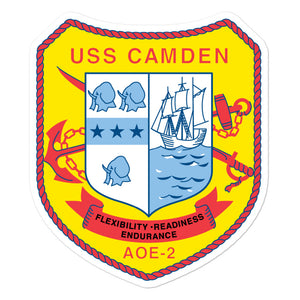 USS Camden (AOE-2) Ship's Crest Vinyl Sticker
