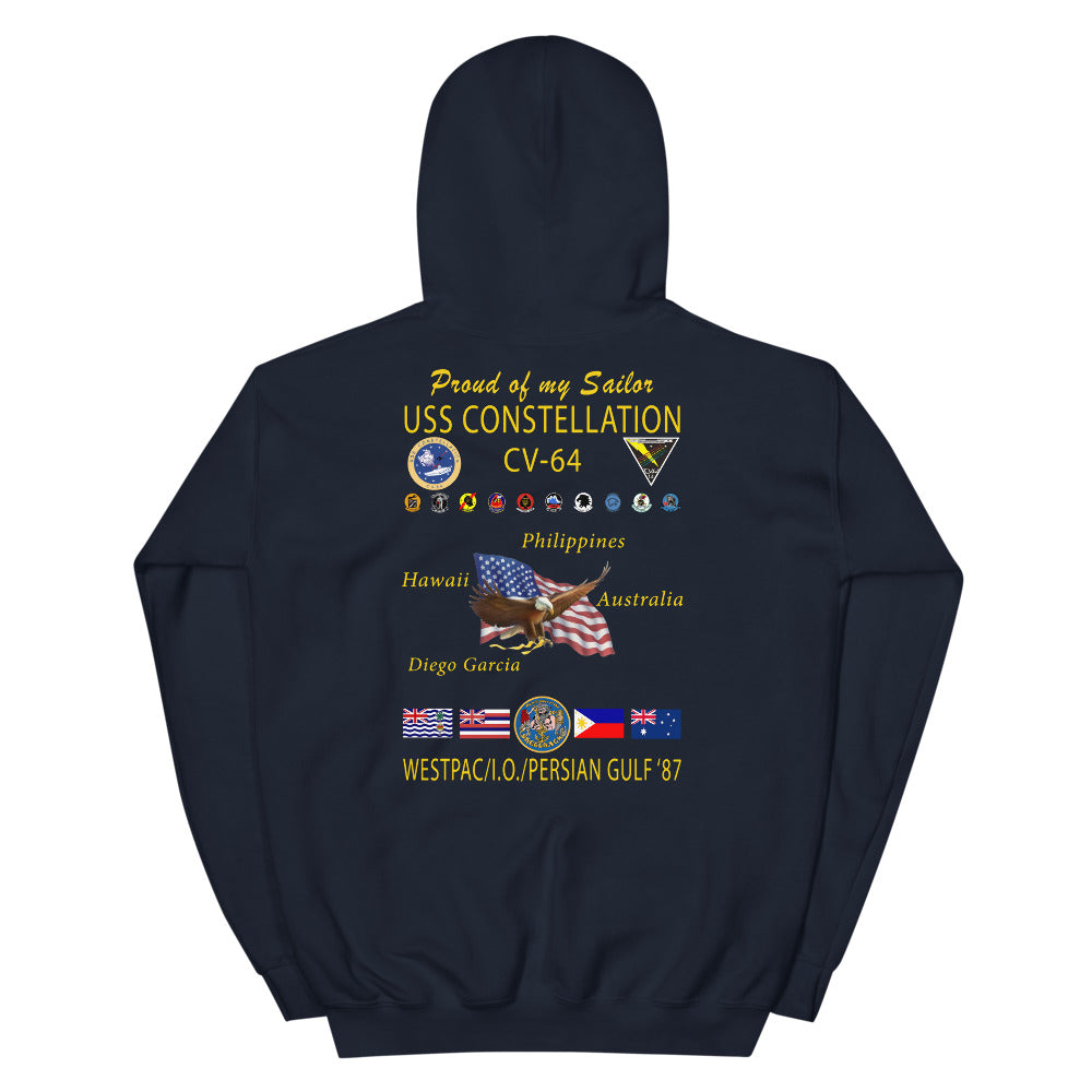 USS Constellation (CV-64) 1987 Cruise Hoodie - FAMILY