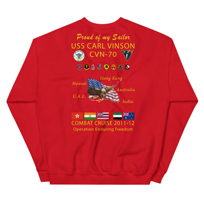 USS Carl Vinson (CVN-70) 2011-12 Cruise Sweatshirt - FAMILY