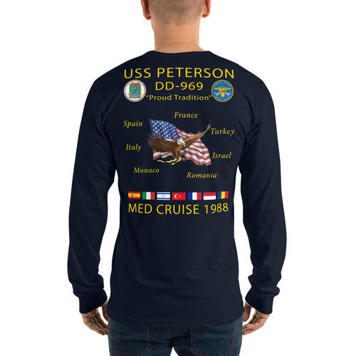 USS Peterson (DD-969) 1988 Long Sleeve Cruise Shirt