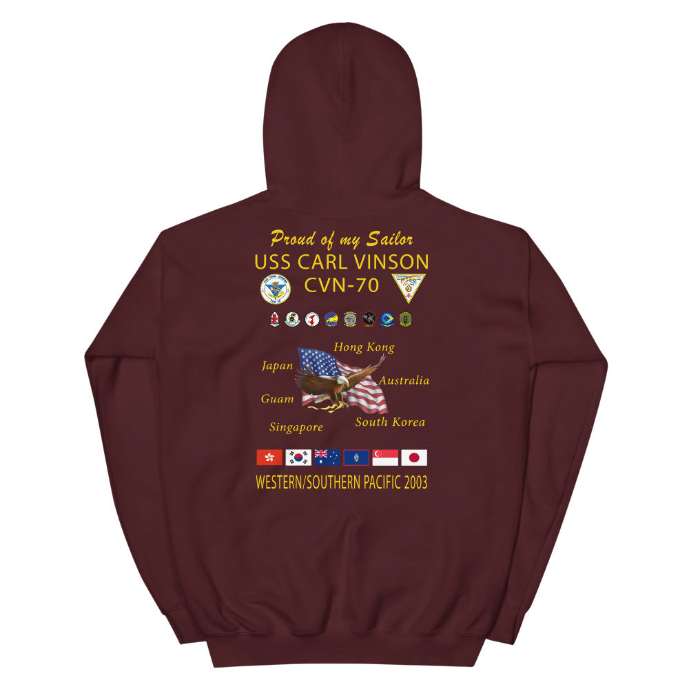 USS Carl Vinson (CVN-70) 2003 Cruise Hoodie - FAMILY