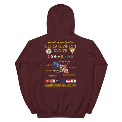 USS Carl Vinson (CVN-70) 2003 Cruise Hoodie - FAMILY