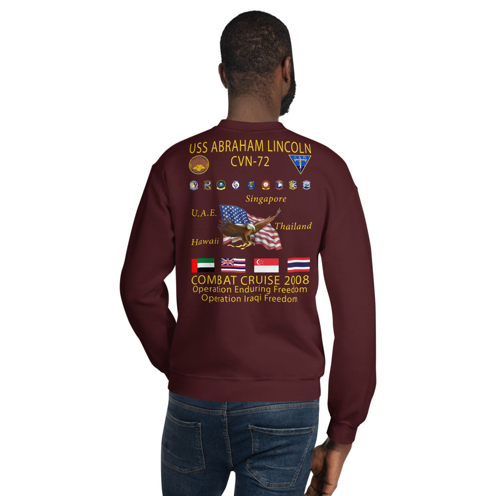 USS Abraham Lincoln (CVN-72) 2008 Cruise Sweatshirt