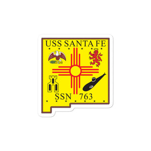 USS Santa Fe (SSN-763) Ship's Crest Vinyl Sticker