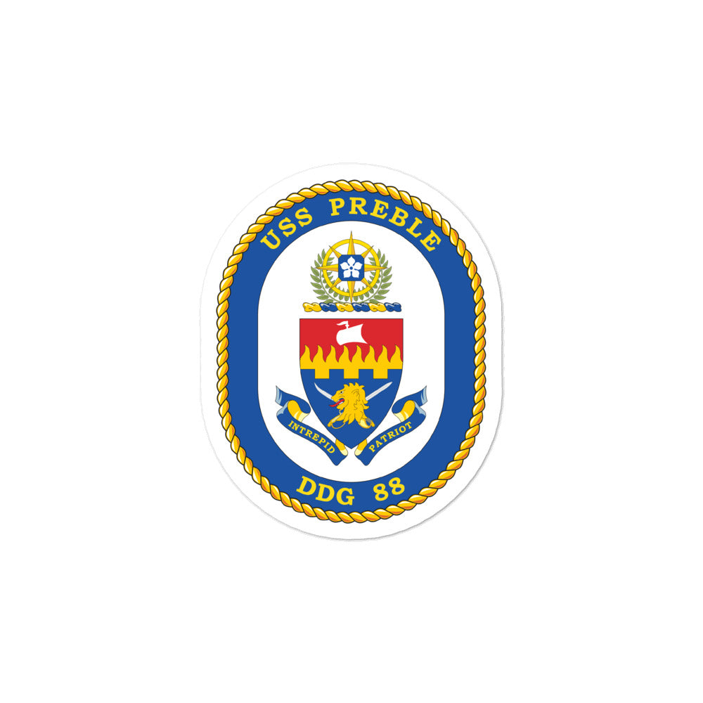 USS Preble (DDG-88) Ship's Crest Vinyl Sticker