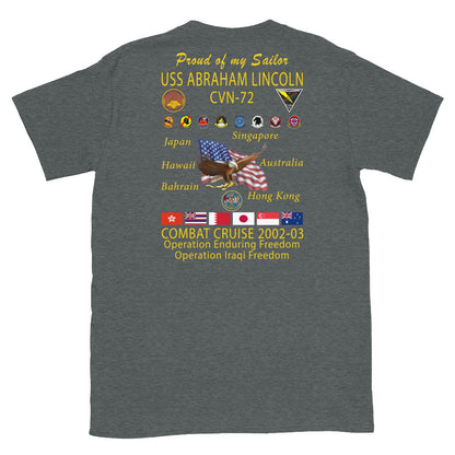 USS Abraham Lincoln (CVN-72) 2002-03 Cruise Shirt - Family