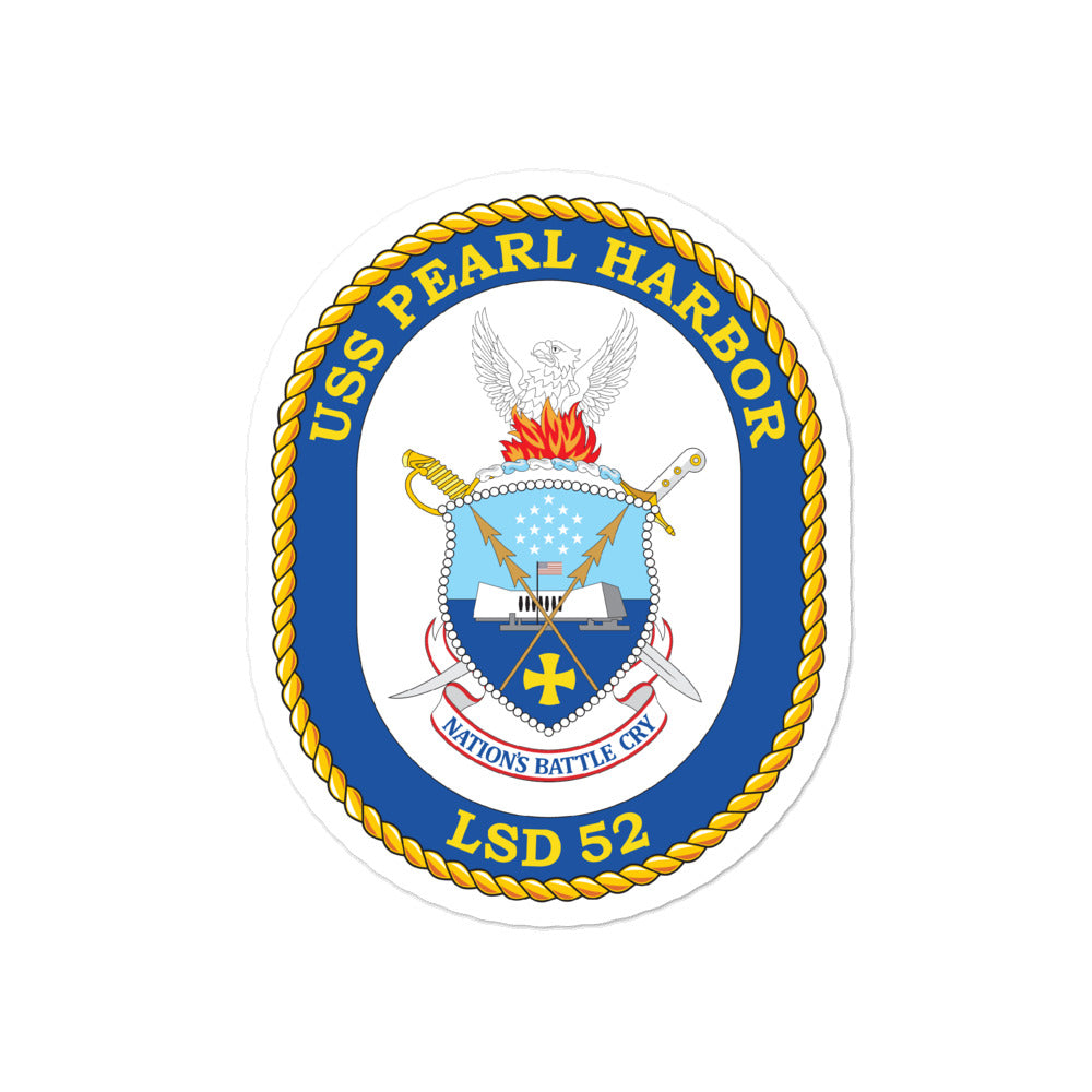 USS Pearl Harbor (LSD-52) Ship's Crest Vinyl Sticker