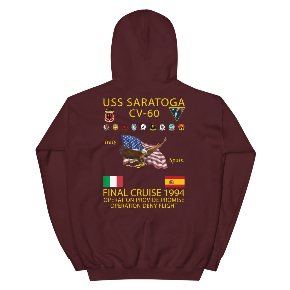 USS Saratoga (CV-60) 1994 Cruise Hoodie