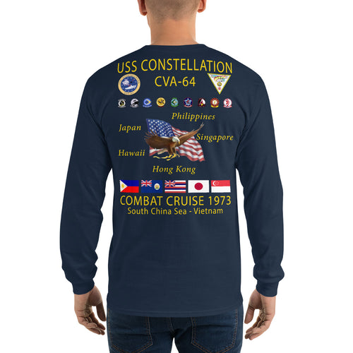 USS Constellation (CVA-64) 1973 Long Sleeve Cruise Shirt