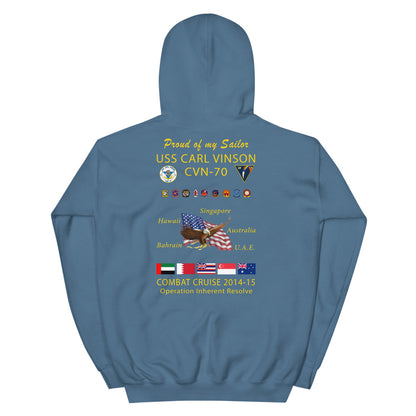 USS Carl Vinson (CVN-70) 2014-15 Cruise Hoodie - FAMILY