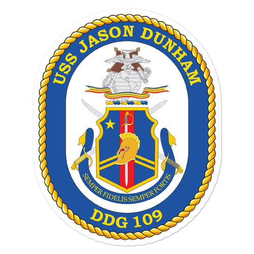 USS Jason Dunham (DDG-109) Ship's Crest Vinyl Sticker