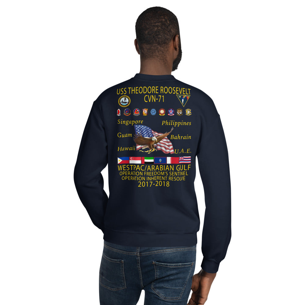 USS Theodore Roosevelt (CVN-71) 2017-18 Cruise Sweatshirt