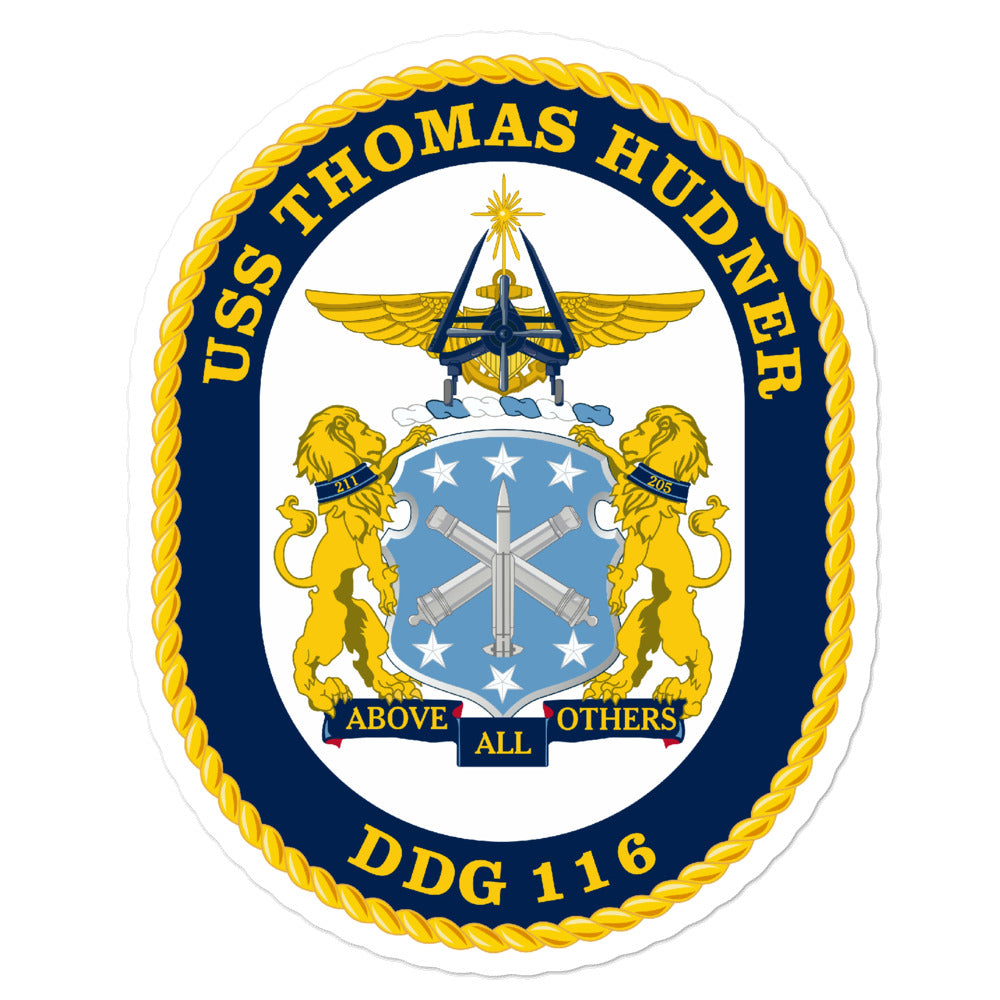 USS Thomas Hudner (DDG-116) Ship's Crest Vinyl Sticker