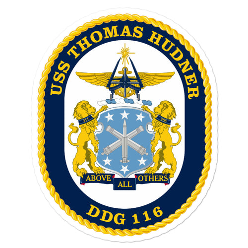 USS Thomas Hudner (DDG-116) Ship's Crest Vinyl Sticker