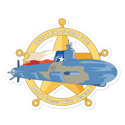 USS Texas (SSN-775) Ship's Crest Vinyl Sticker