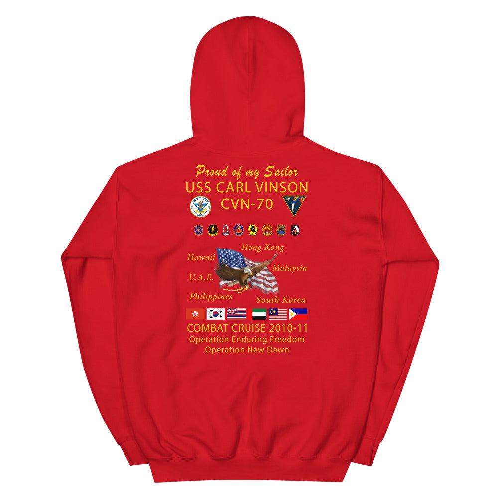 USS Carl Vinson (CVN-70) 2010-11 Cruise Hoodie - FAMILY