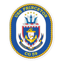 Load image into Gallery viewer, USS Princeton (CG-59) Ship&#39;s Crest Vinyl Sticker