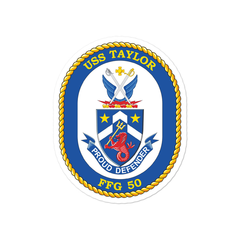 USS Taylor (FFG-50) Ship's Crest Vinyl Sticker