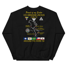 Load image into Gallery viewer, USS Abraham Lincoln (CVN-72) 1990 Cruise Sweatshirt - FAMILY