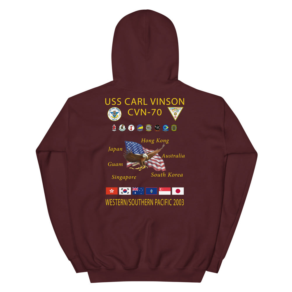 USS Carl Vinson (CVN-70) 2003 Cruise Hoodie