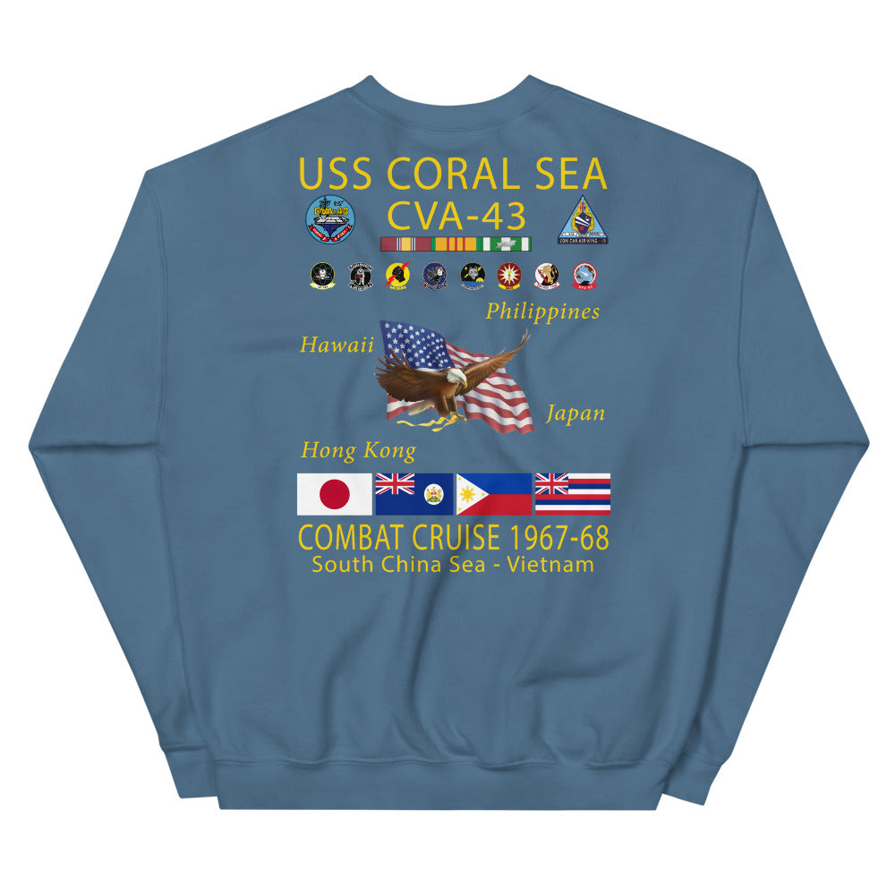 USS Coral Sea (CVA-43) 1967-68 Cruise Sweatshirt