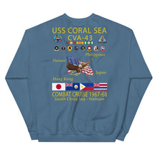 Load image into Gallery viewer, USS Coral Sea (CVA-43) 1967-68 Cruise Sweatshirt