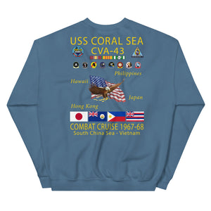 USS Coral Sea (CVA-43) 1967-68 Cruise Sweatshirt