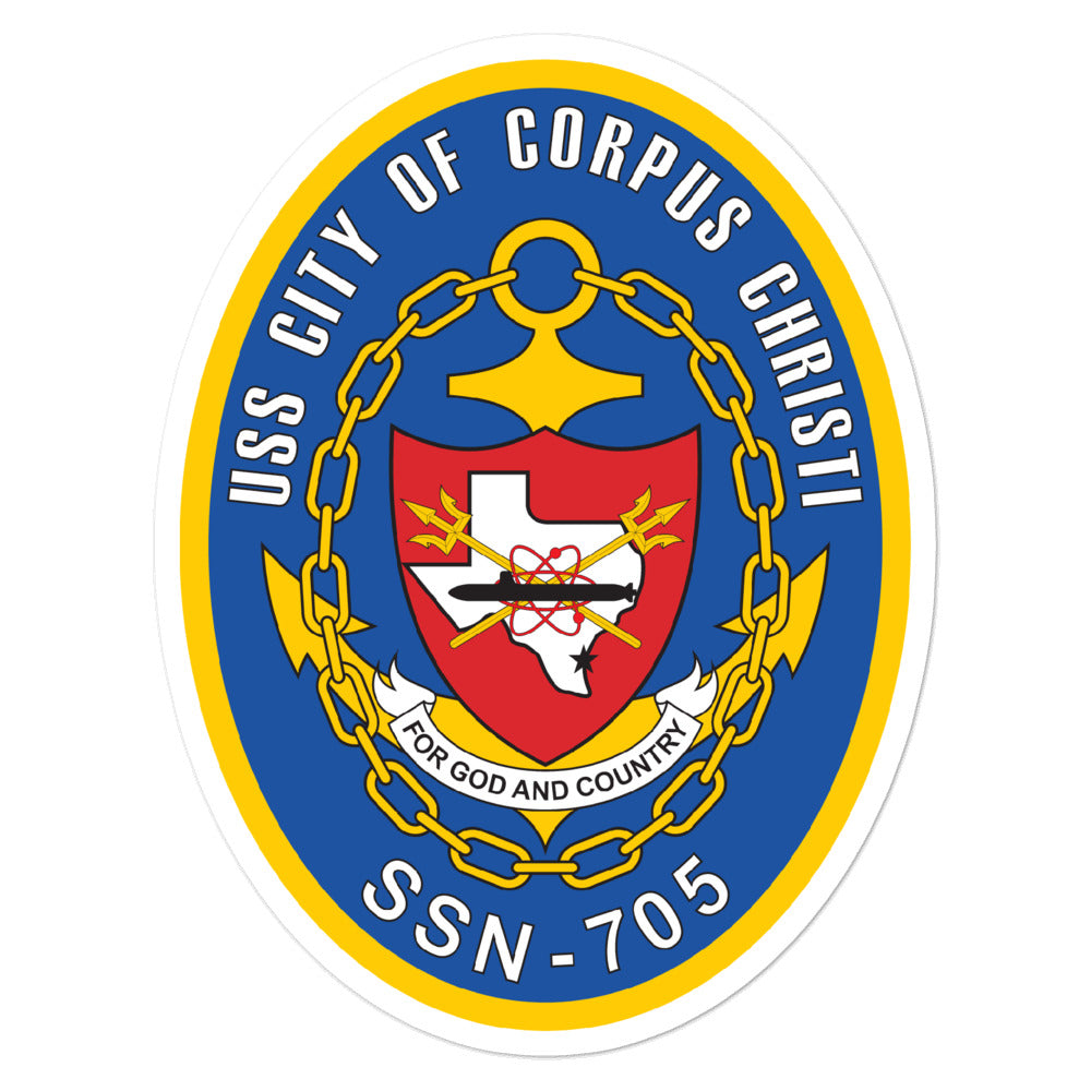 USS City of Corpus Christi (SSN-705) Ship's Crest Vinyl Sticker