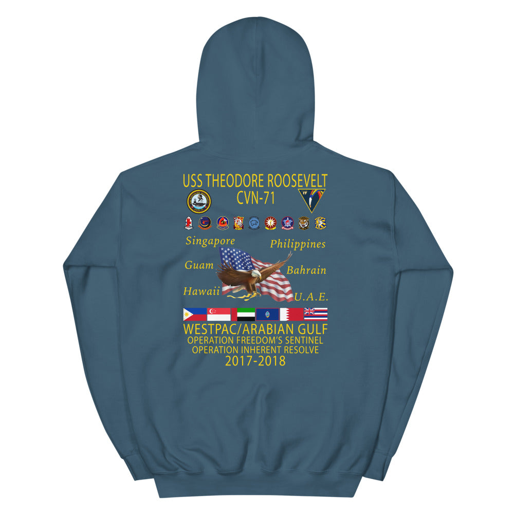 USS Theodore Roosevelt (CVN-71) 2017-18 Cruise Hoodie