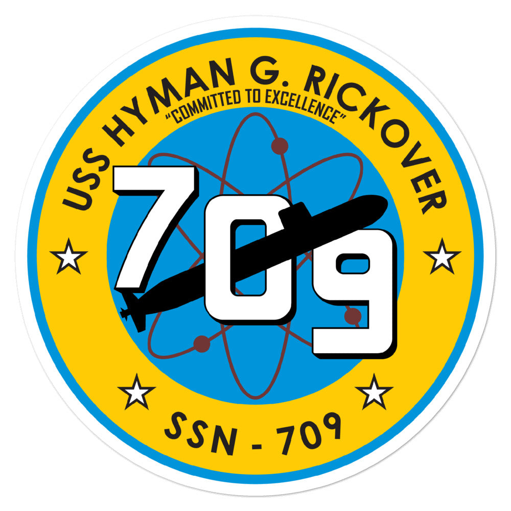 USS Hyman G. Rickover (SSN-709) Ship's Crest Vinyl Sticker